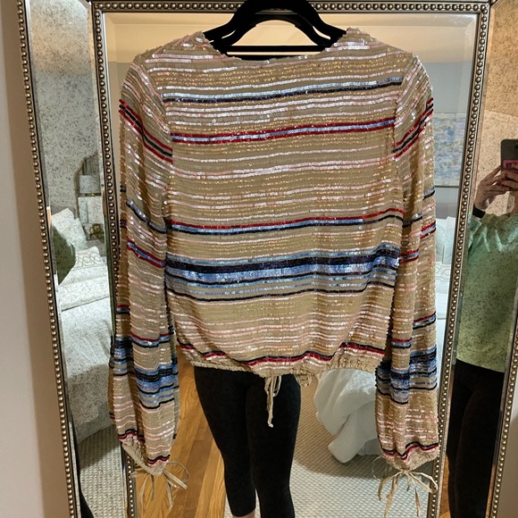 TULAROSA Bree Blouse in Blue Multi Stripe - Picture 7 of 8